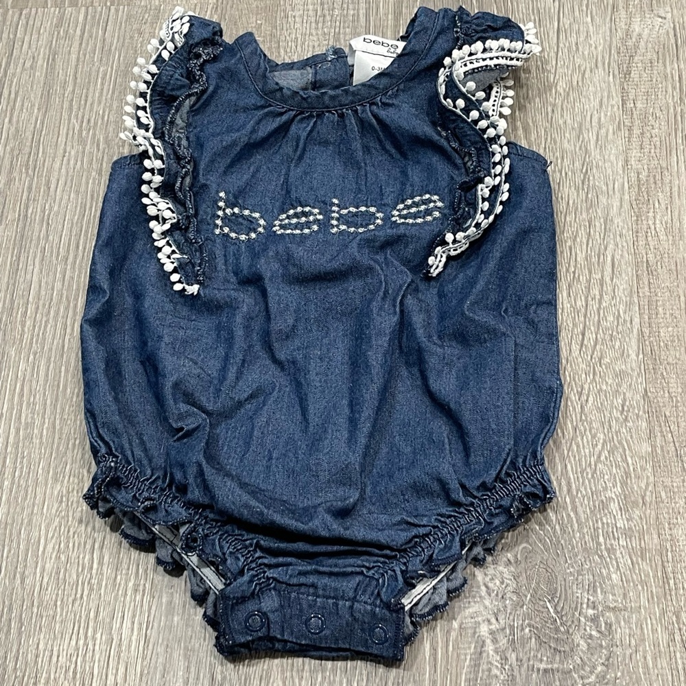 Bebe Baby Outfit 0-3 Month Blue Girls J5